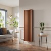 Lulea 1600 x 480mm Metallic Bronze Double Flat Panel Vertical Designer Radiator