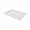 Essentials Anti-Slip 900 x 760mm Rectangle Stone Shower Tray White