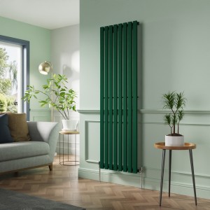 Lulea 1800 x 550mm Moss Green Single Flat Panel Vertical Designer Radiator