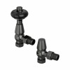 Traditional Thermostatic Angled Radiator Valves - Black Nickel