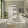 Juva 1600 x 600 mm White Flat Panel Thermostatic Touch Control Electric Heated Towel Rail