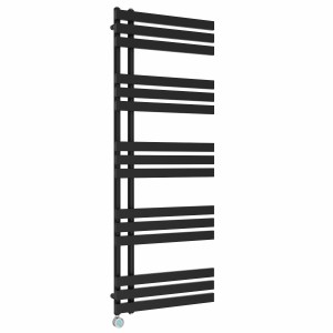Koli 1600 x 600mm Black Thermostatic Touch Control Electric Heated Towel Rail