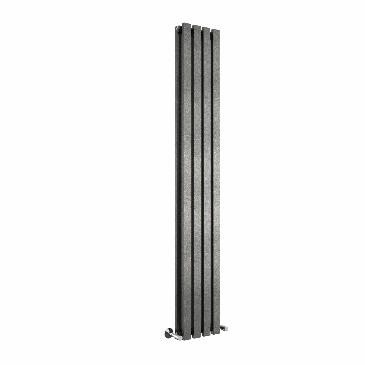 Lulea 1800 x 270mm Black Silver Double Vertical Flat Panel Designer Radiator