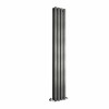 Lulea 1800 x 270mm Black Silver Double Flat Panel Vertical Designer Radiator