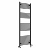 Bergen 1800 x 600mm Dual Fuel Straight Black Thermostatic Electric Heated Towel Rail