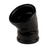 Soil Push Fit 110mm Double Socket 45 Degree Bend Black