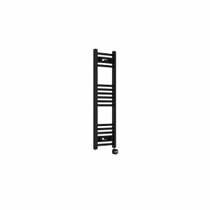Fjord 1000 x 300mm Curved Black Thermostatic Touch Control Electric Heated Towel Rail