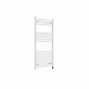 Fjord 1200 x 600mm Curved White Prefilled Electric Heated Towel Rail