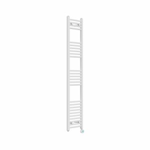 Fjord 1600 x 300mm Curved White Thermostatic Touch Control Electric Heated Towel Rail