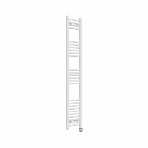 Fjord 1600 x 300mm Curved White Thermostatic Touch Control Electric Heated Towel Rail