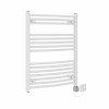 Fjord 800 x 600mm Curved White HEC Thermostatic Electric Heated Towel Rail