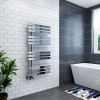Koli 1200 x 600mm Chrome Flat Designer Bathroom Heated Towel Rail Radiator 