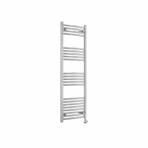 Fjord 1400 x 500mm Curved Chrome Thermostatic Touch Control Electric Heated Towel Rail