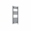 Fjord 1200 x 500mm Curved Anthracite Thermostatic Touch Control Electric Heated Towel Rail