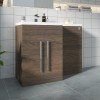 Calm Walnut Left Hand Combination Vanity Unit Set with Concealed Cistern (No Toilet)