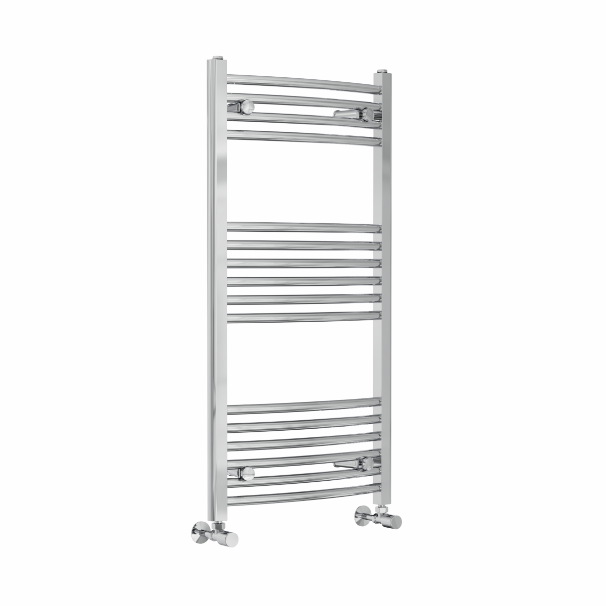 Fjord 1000 x 500mm Curved Chrome Heated Towel Rail