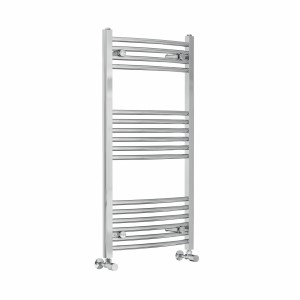 Fjord 1000 x 500mm Curved Chrome Heated Towel Rail