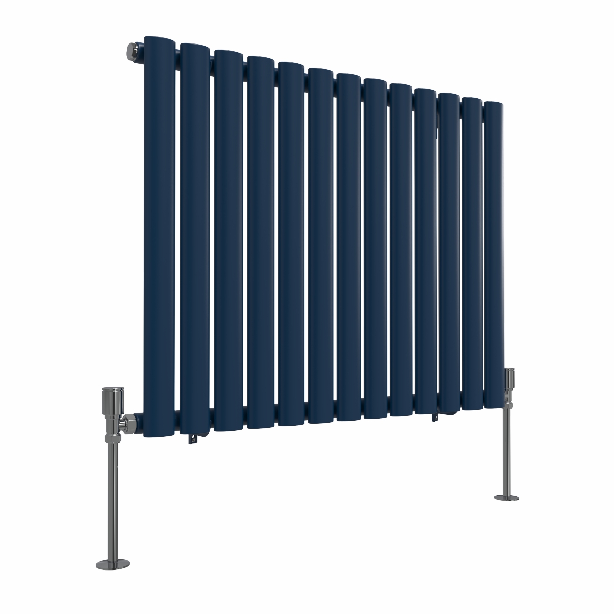 Norden 600 x 768mm Sapphire Blue Single Horizontal Oval Column Designer Radiator