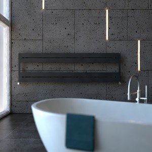 Carisa Mack Bath H 500 x 1800mm Anthracite Designer Aluminium Towel Rail