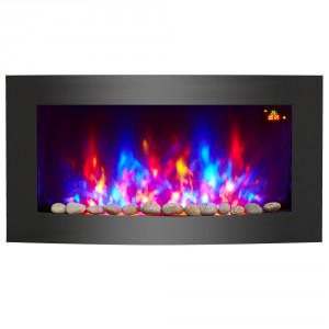 VRUC - LED Electric Curved Wall Firecplaces 7 Flames Colours - 2000W