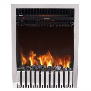 VRUC - LED Electric Fireplace Insert or Free Standing Silver Frame - 2000W
