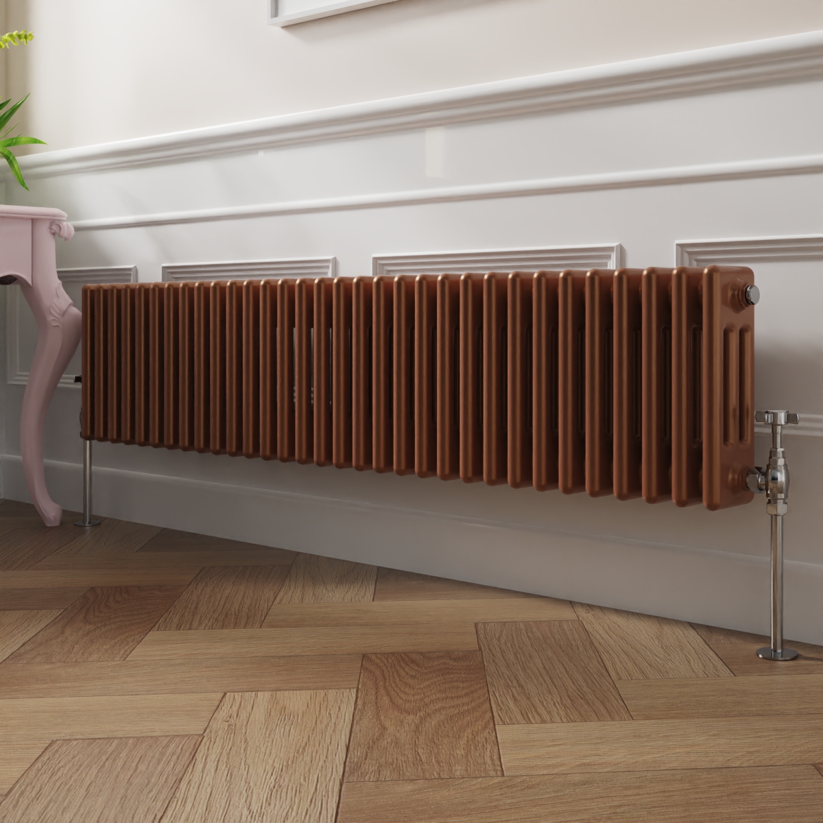 Bern 300 x 1460mm Metallic Bronze Triple Horizontal Column Radiator
