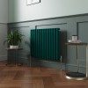 Norden 600 x 768mm Blue Green Single Oval Column Horizontal Designer Radiator