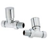 Designer Radiator 15mm Manual Chrome Straight Valves Pair