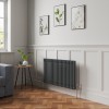 Bern 600 x 1010mm Anthracite Double Column Horizontal Traditional Radiator