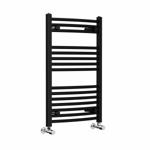 Fjord 800 x 500mm Curved Black Heated Towel Rail