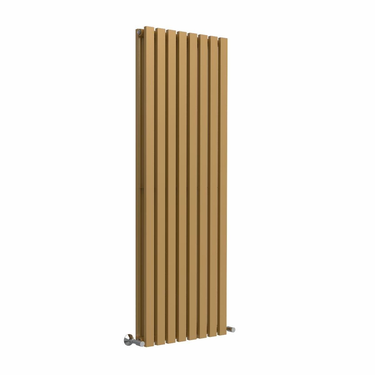 Lulea 1600 x 550mm Metallic Gold Double Flat Panel Vertical Designer Radiator