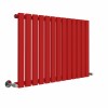 Lulea 600 x 900mm Signal Red Single Flat Panel Horizontal Designer Radiator