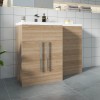 Calm Light Oak Left Hand Combination Vanity Unit Set (No Concealed Cistern, No Toilet)
