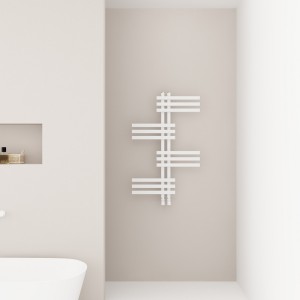 Carisa Unico 852 x 500mm White Designer Aluminium Towel Rail