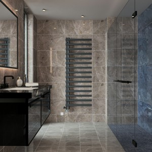Kemi 1600 x 600mm Dual Fuel Anthracite Thermostatic Touch Control Electric Heated Towel Rail