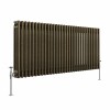 Bern 600 x 1460mm Black Gold Triple Column Horizontal Traditional Radiator