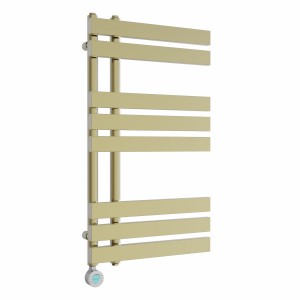 Koli 800 x 450mm Brushed Brass Thermostatic Touch Control Electric Heated Towel Rail
