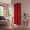 Lulea 1800 x 620mm Signal Red Double Flat Panel Vertical Designer Radiator