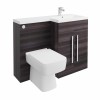 Calm Grey Right Hand Combination Vanity Unit Basin L Shape with Back to Wall Boston Toilet & Soft Close Seat & Concealed Cistern - 1100mm