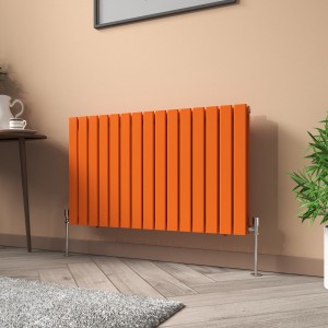 Karlstad 600 x 1022mm Bright Orange Double Flat Panel Horizontal Designer Radiator