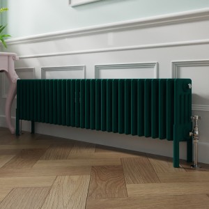 Bern 300 x 1460mm Traditional Blue Green Horizontal Four Column Radiator