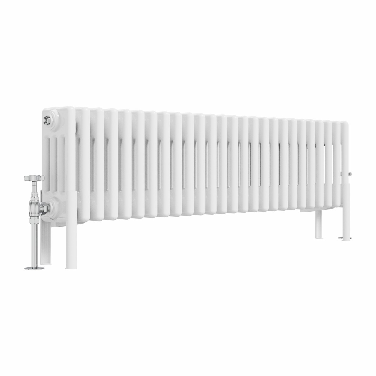 Bern&#x20;300&#x20;x&#x20;1190mm&#x20;White&#x20;Four&#x20;Column&#x20;Horizontal&#x20;Traditional&#x20;Radiator