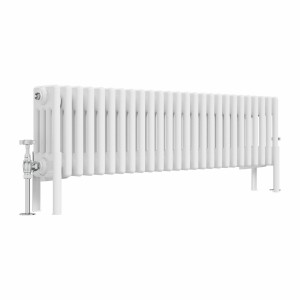 Bern 300 x 1190mm White Four Column Horizontal Traditional Radiator