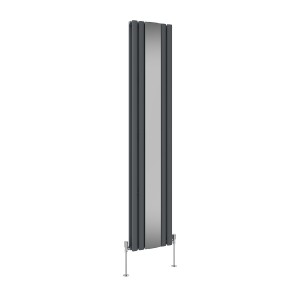 Norden 1800 x 380mm Anthracite Mirror Double Panel Vertical Designer Radiator