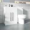 Calm White Left Hand Combination Vanity Unit Basin L Shape with Back to Wall Calgary Toilet & Soft Close Seat & Concealed Cistern - 1100mm