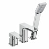 Coe Modern Three Hole Deck Mounted Bath Shower Mixer with Hand Shower Chrome
