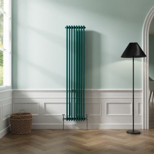 Bern 1800 x 380mm Blue Green Double Vertical Column Radiator
