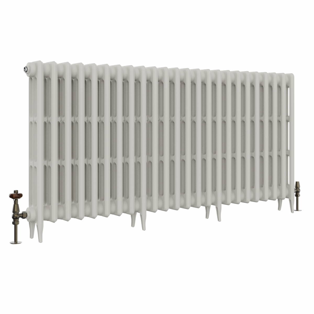 Classic  745 x 1522mm Porcelain White Triple Column Cast Iron Radiator - 24 Sections