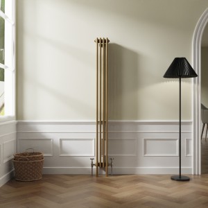 Bern 1800 x 200mm Traditional Metallic Gold Vertical Four Column Radiator