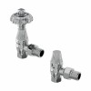 Antique Thermostatic Angled Radiator Valves - Chrome